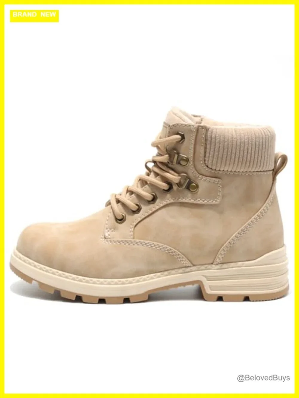 Waterproof PU Leather Hiking Boots - Insulated Faux Fur Collar, Ankle Support